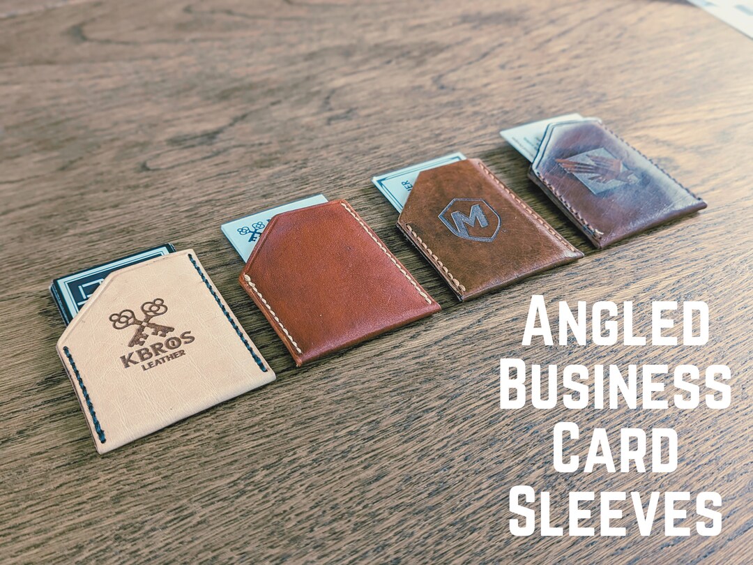 Leather Business Card Holder, Personalized Engraved Card Sleeve, Employee Gift, New Job Gift, Realtor Gift, Bulk Discounts, Holds 10 Cards | MakerPlace by Michaels Leather Business Card Holder, Personalized Engraved Card Sleeve, Employee Gift, New Job Gift, Realtor Gift, Bulk Discounts, Holds 10 Cards | MakerPlace by Michaels